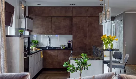 Коричневая кухня в Анапе