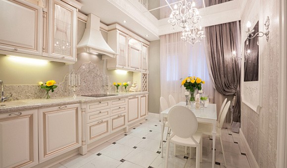 Бежевая кухня в Санкт-Петербурге