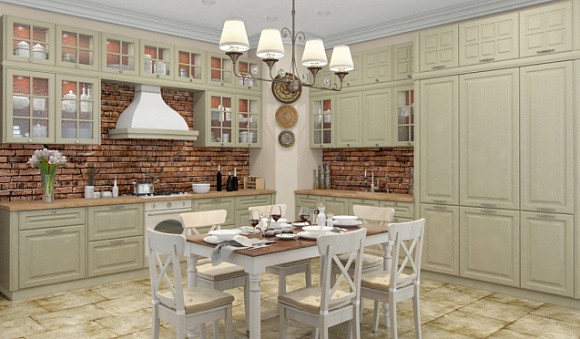 Светлая кухня в Мурманске