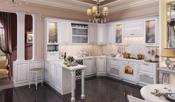 Светлая кухня в Санкт-Петербурге