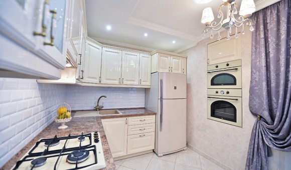 Бежевая кухня в Клину