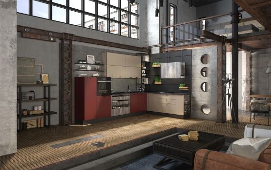 кухня в стиле лофт