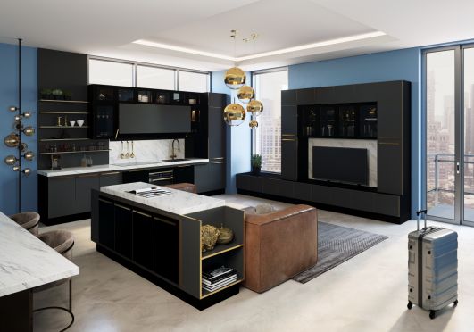 Ультрамодная черная кухня
